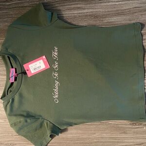 Edikted Green Short Sleeve Tee Casual Top